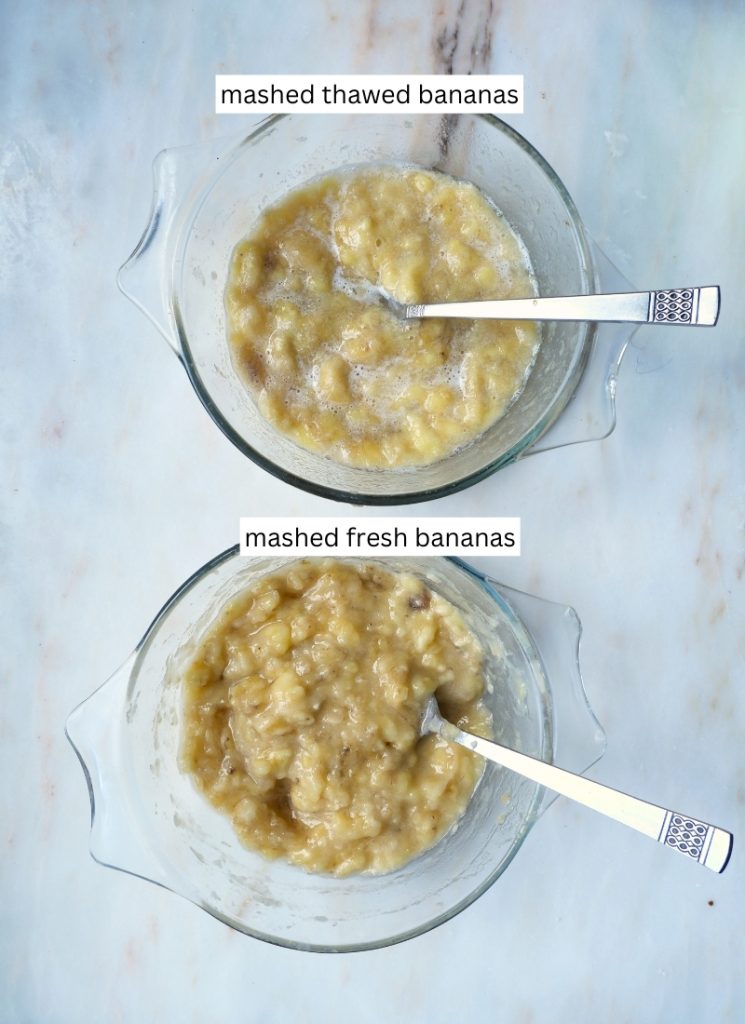 thawed vs fresh mashed banans